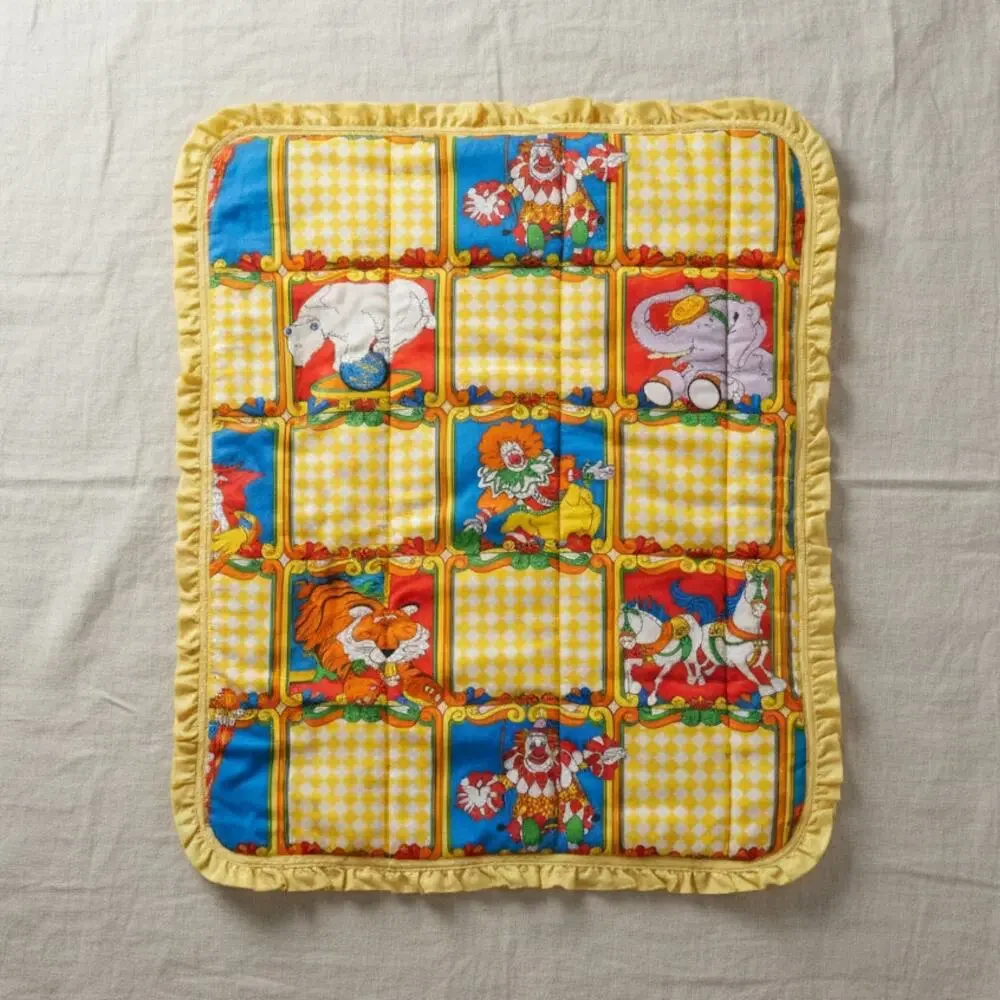 Vintage Ringling Bros Barnum & Bailey Baby Crib Blanket | 1970s Circus Nursery